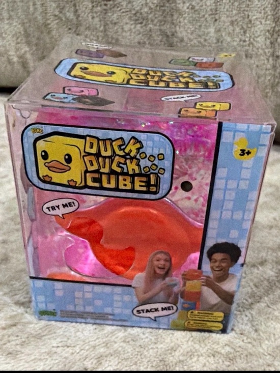PPNC Other - PPNC Duck Duck Cube! Pink Glitter Squeeze/Stack Toy